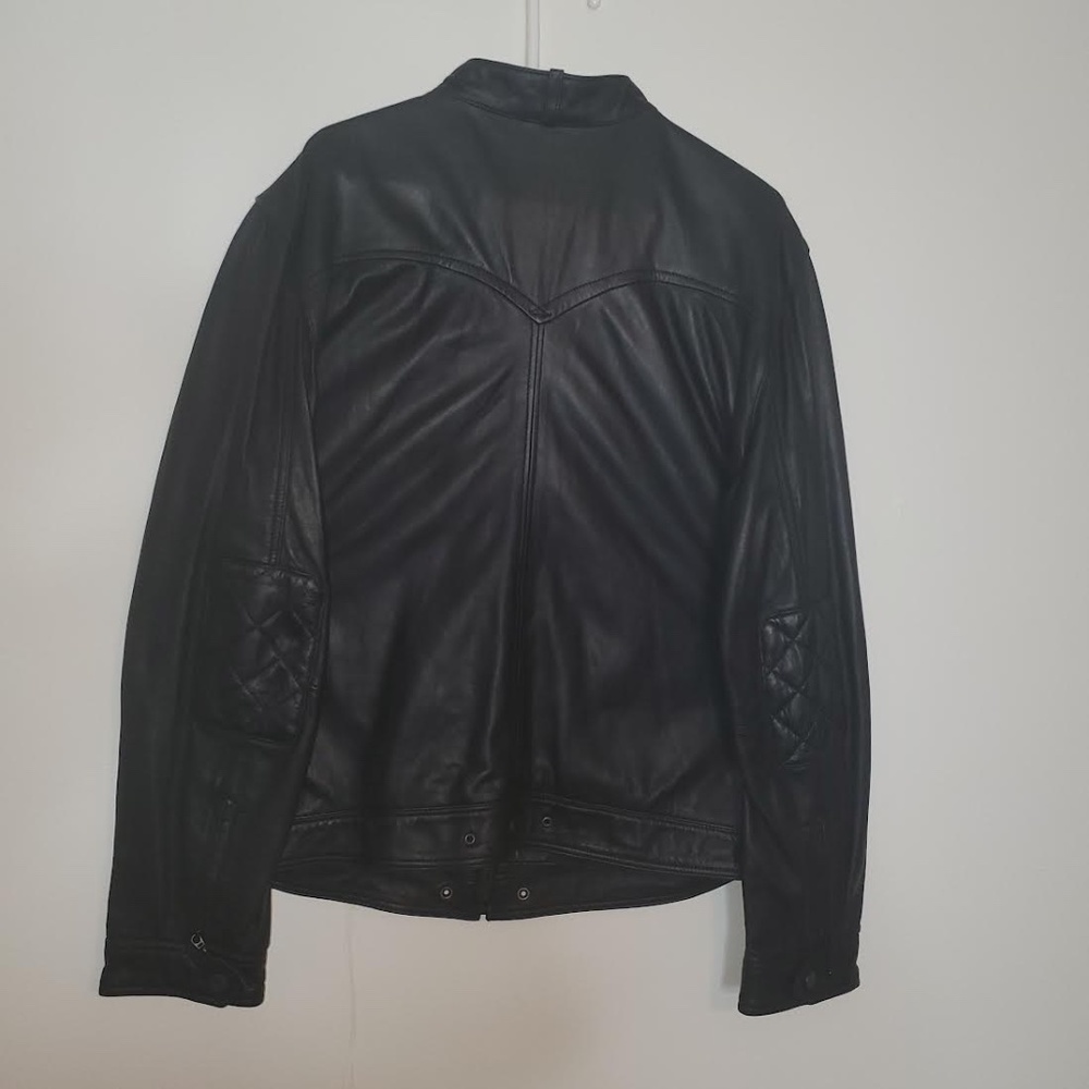 Mens Premium Black Cafe Racer Lambskin Leather Jacket - Picture 11 of 16